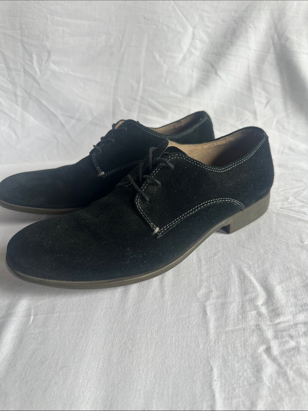 John Varvatos Star USA Star Derby Black Suede Contrast Stitch Men's 9 Oxford